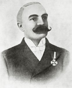 Portret van Emilio Salgari door Italian School