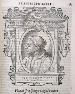 Portret van Fra Filippo Lippi (c.1406-69) uit Vasaris Levens van de Kunstenaars, voor het eerst gepubliceerd in 1550 door Italian School