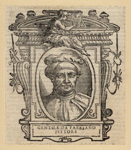 Portret van Gentile da Fabriano, Italiaanse schilder, Internationale Gotische stijl, circa 1370-1427 door Italian School