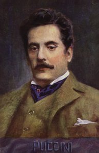 Portret van Giacomo Puccini (kleurenlitho) door Italian School