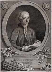 Portret van Giordano (Jordan) Riccati (1709-1790) natuurkundige, wiskundige en muziektheoreticus door Italian School