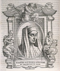 Portret van Giotto di Bondone (c.1267-1337) uit Vasaris Levens van de Kunstenaars, voor het eerst gepubliceerd in 1550 door Italian School