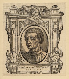 Portret van Pietro Cavallini, Italiaanse schilder en mozaïekontwerper van de late Middeleeuwen door Italian School