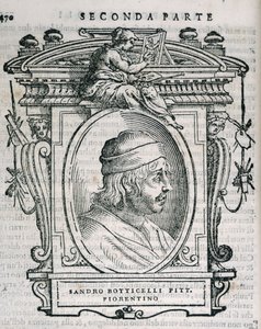 Portret van Sandro Botticelli (14445-1510) uit Vasaris Levens van de Kunstenaars, voor het eerst gepubliceerd in 1550 door Italian School