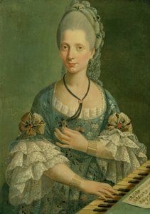 Portret van een pianist door Italian School