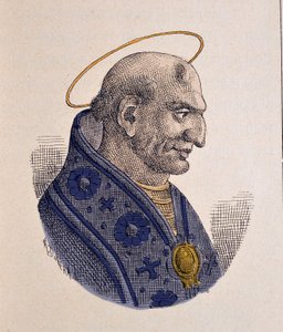 Portret van paus Adeodatus II (672-676) door Italian School