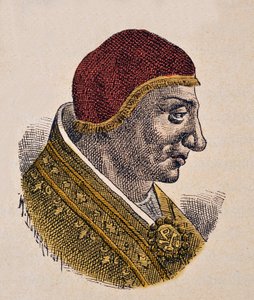Portret van paus Sergius II door Italian School