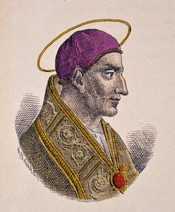 Portret van paus Vitalianus (657-672) door Italian School
