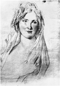 Portret vermoedelijk van Angela Pietragrua, gravin Simonetta, minnares van de Franse schrijver Stendhal, terwijl hij in Italië was, tussen september 1811 en 1815