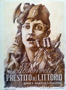 Propaganda fascistische poster voor de Littorio lening door Italian School