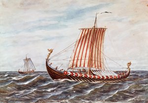 Reconstructie van 10e-eeuwse Vikingboten door Italian School