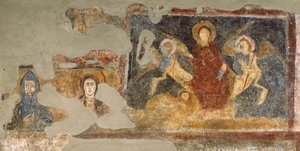 Resten van een fresco, Santa Maria Antiqua, Rome door Italian School