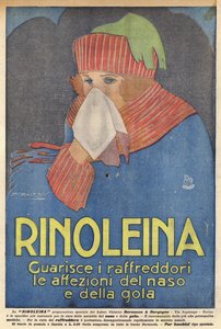 Rinoleine (kleurenlitho) door Italian School