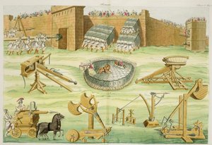 Romeinse soldaten die een stad belegeren, plaat 23B, klasse 5 uit Deel I van De Geschiedenis van de Naties, gegraveerd door A. Nani door Italian School