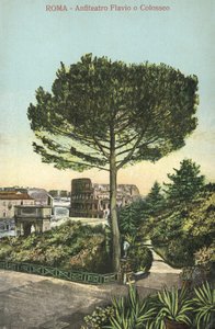 Rome, Italië, Amfitheater en Colosseum (kleurenlitho) door Italian School