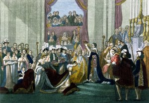 Heilige Keizer Napoleon I en kroning van keizerin Josephine in Onze Lieve Vrouw op 2 december door Italian School
