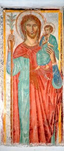 Sint Christoffel Anoniem 14e eeuw fresco Varazze, kapel van het kasteel Invrea, Italië door Italian School