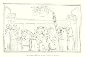Santa Croce, De Dood van Sint Franciscus, door Giotto (gravure) door Italian School