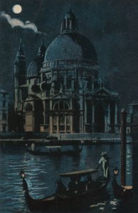 Santa Maria della Salute (kleurenlitho) door Italian School