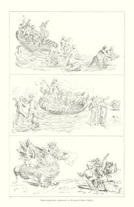Allegorische scènes voorgesteld bij het huwelijk van Bianca Capello (gravure) door Italian School