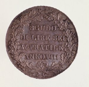 Zilveren ecu uit Milaan. 16/06/1800 door Italian School