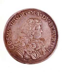 Zilveren piastra uit Florence, regeerperiode van Cosimo III de