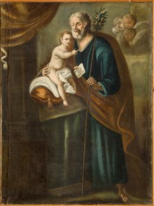 Sint Jozef, eerste helft 18e eeuw (olieverf op doek) door Italian School