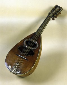 Stilleven van Napolitaanse mandoline uitgevonden door Giuseppe Filano. Napels 1784 door Italian School