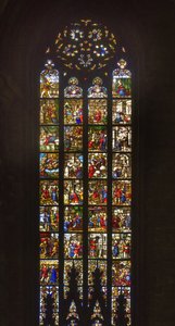 Verhalen van Sint-Catharina van Alexandrië (glas-in-lood) door Italian School