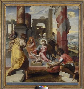 De aanbidding van de herders, c.1560 door Italian School