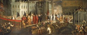 De aankomst van Morosina Morosini Grimani bij het Palazzo Ducale, Venetië