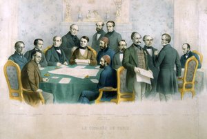 Het Congres van Parijs, maart 1856, illustratie uit De Geschiedenis van Italië