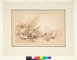 De vlucht van Cloelia en haar metgezellen, 1650-1700 door Italian School