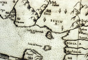 De Golf van Benin, gebaseerd op een kaart van Urbano Monte