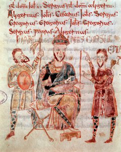 De Lombardische prins van Napels Giovanni (ca. 981). Miniatuur uit 