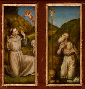 De Stigmatisatie van de Heiligen Franciscus en Hiëronymus, ca. 1480 door Italian School