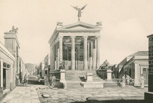 De tempel van Fortuna zoals het was (gravure) door Italian School