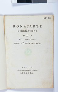 Titelpagina van Bonaparte Liberatore door Niccolo Ugo Foscolo, originele editie, 1797 door Italian School