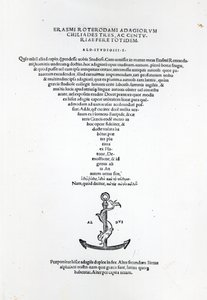 Titelpagina van de Adagia van Erasmus, gedrukt door Aldus Manutius in Venetië, 1508 door Italian School