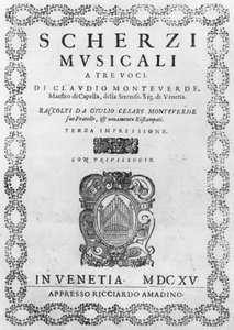 Titelpagina van de Scherzi Musicali door Claudio Monteverdi (1567-1643) 1615
