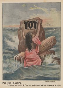 Tot Digestible Cachet (kleurenlitho) door Italian School