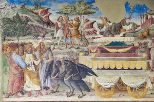 Triomf van Mercurius, Zaal van de Maanden, Noordelijke Muur: "Juni", c.1468-70 door Italian School