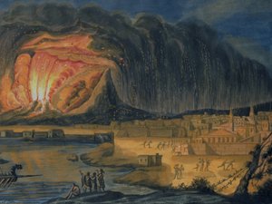 Vesuvius Uitbarsting Nabij Napels, ca.1815 door Italian School