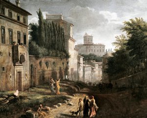 Uitzicht op de San Bonaventura-straat op de Palatijnse heuvel in Rome