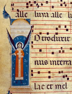 Detail van de engel uit Gradual, c.1260 (detail)