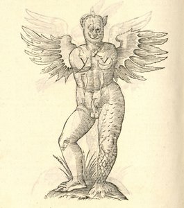 Illustratie van Monstrum cornutum, en alatum aliud uit Aldrovandis Geschiedenis van Monsters, 1642 door Italian School