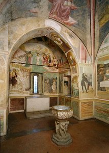 Interieur van de Doopkapel met fresco die scènes uit het leven van Sint Jan toont, door Tommaso Masolino da Panicale (1383-c.1447) door Italian School