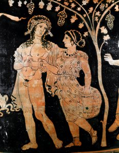 Detail van een vaas uit Ruvo in Puglia, 4e eeuw v.Chr. Museo Archeologico Nazionale Napels door Italic