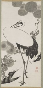 Kraanvogel, Hangende Rol, Edo-periode door Ito Jakuchu