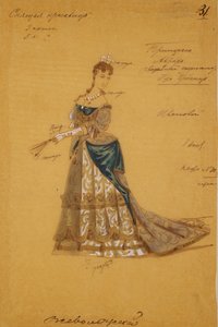 Kostuumontwerp voor het ballet Doornroosje van P. Tsjaikovski, 1887 door Ivan Alexandrovich Vsevolozhsky